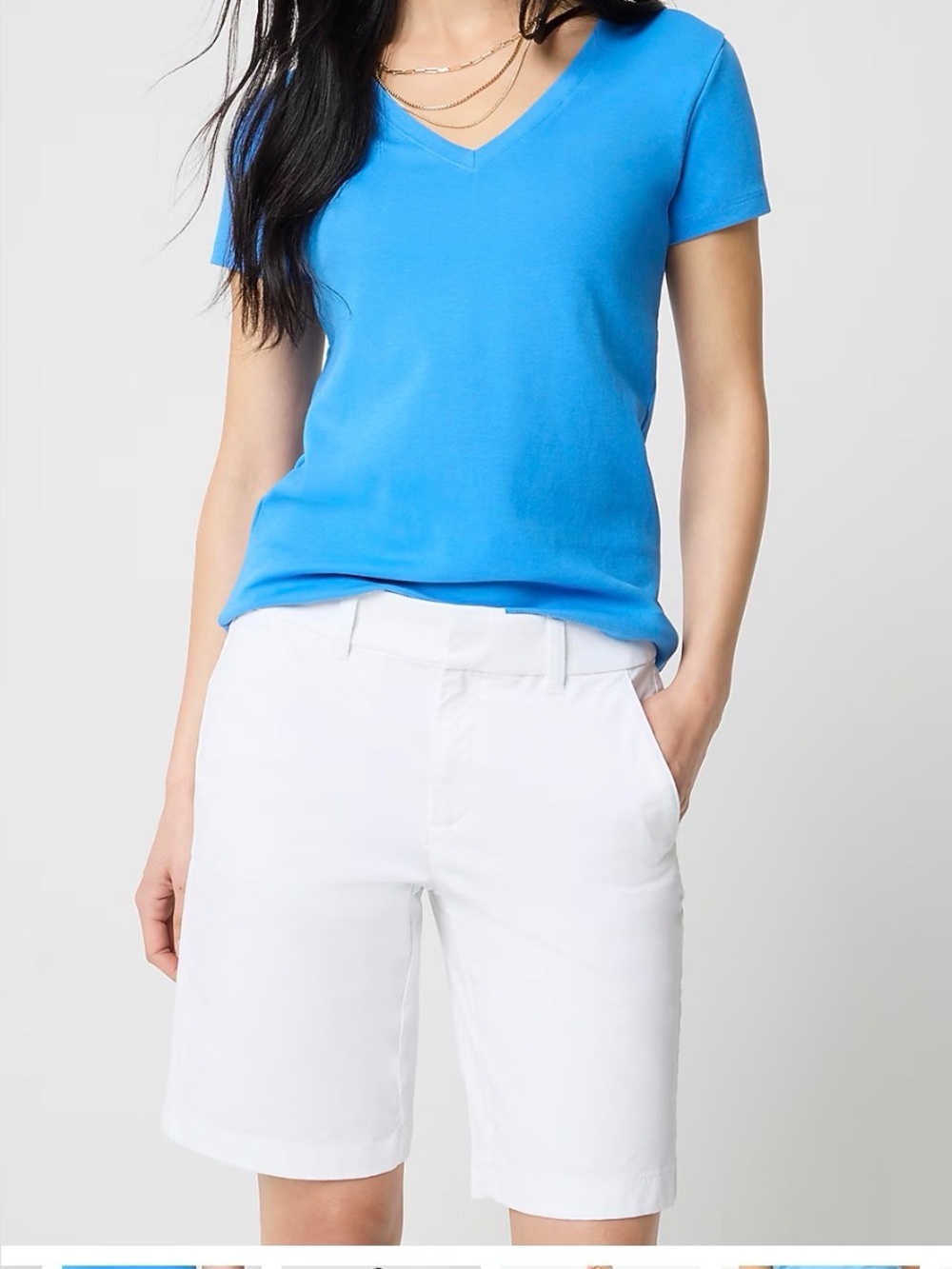 J. Crew Women's White Bermuda Chino Stretch Shorts 12